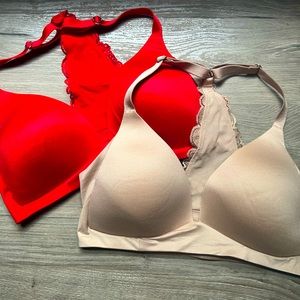 Red and Cream Lace Bralette